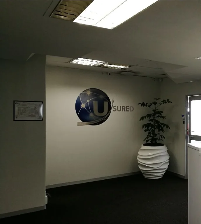 Usured reception — branded welcome area